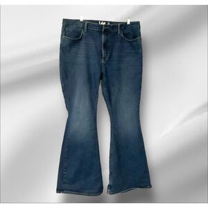 Lee Flared Blue Denim Jean SZ 18 Women High‎ Rise Cowgirl Casual Zipper Biker